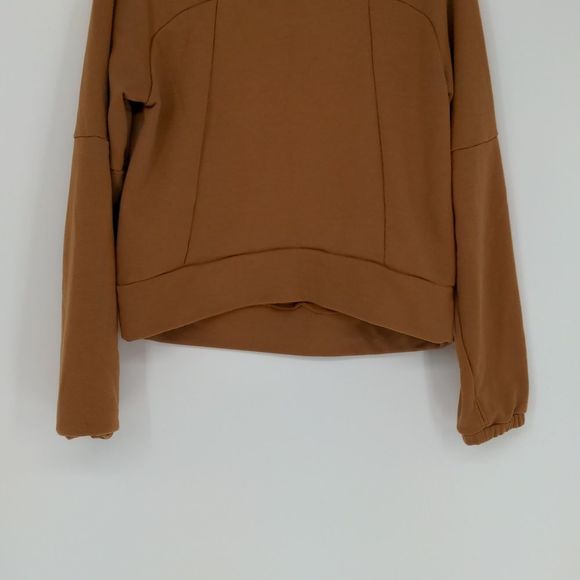 Deso Supply Leland‎ Cropped Sweatshirt Sweater Size Medium Camel Tan Terry Thumb - Picture 3 of 13